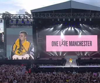 Justin Bieber breaks down in tears at One Love Manchester concert