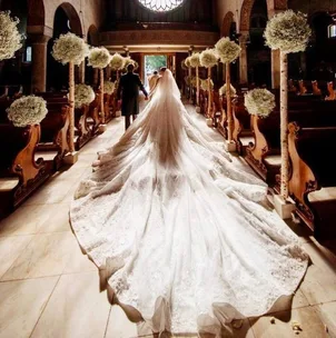 The 46kg wedding dress that’s stunning the internet