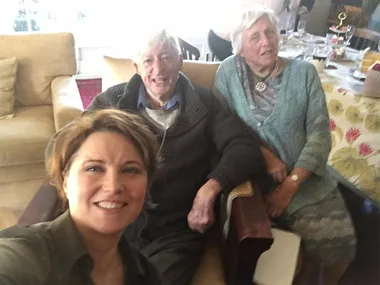 Lucy Lawless with her father Frank Ryan and her mother Julie Ryan
