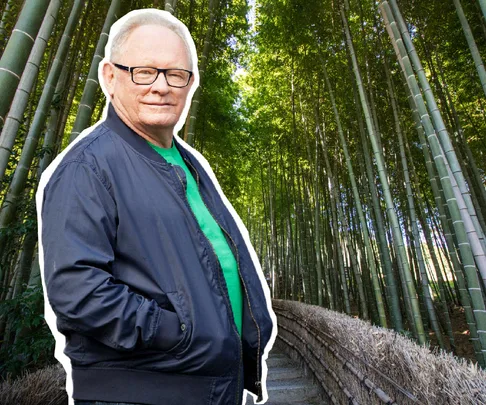 Kevin Milne in Kyoto’s bamboo forest