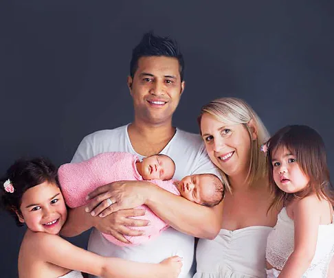 Calli Cleland, Daniel Kopa and their family.