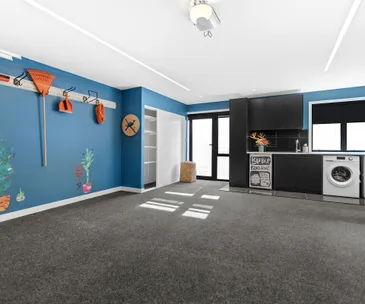 Stace and Yanita's garage and laundry on The Block NZ