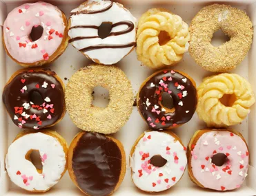 Bride has doughnut bouquets for her wedding day
