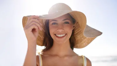 smiling in the sun