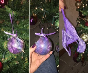 Grandmother accidentally decorates Christmas tree in sexy underwear
