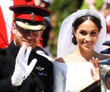 Harry and Meghan waving