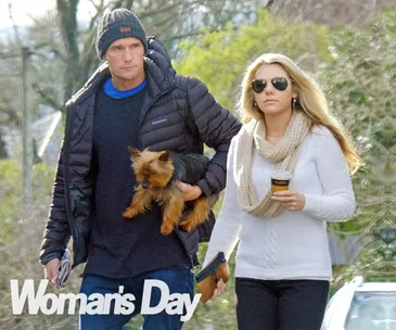 Dominic Harvey steps out with his much younger girlfriend