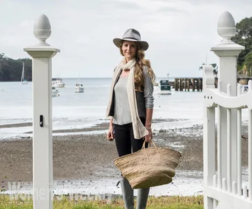 Chef Amber Rose on the beach at her Leigh property