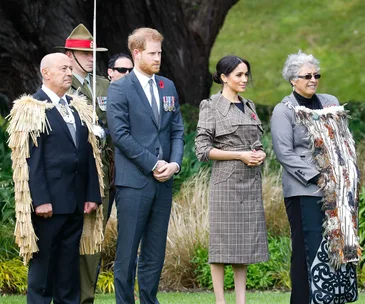 Prince Harry and Duchess Meghan have a special moment with Maori elders at Government House