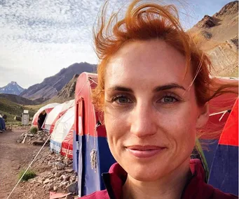Samantha Hayes climbing Mt Aconcagua Andes