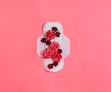 sanitary pad with flowers on it 