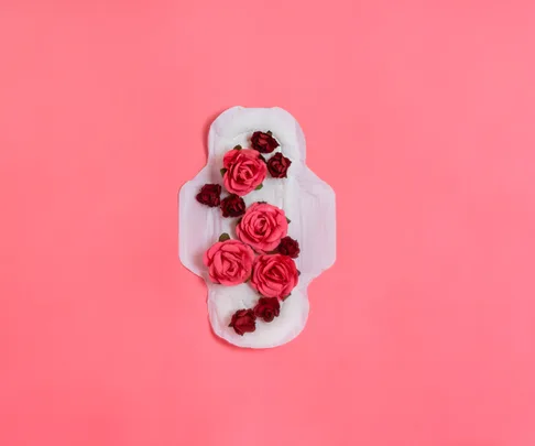 sanitary pad with flowers on it