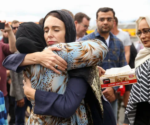 Jacinda Ardern hug Naima Abdi