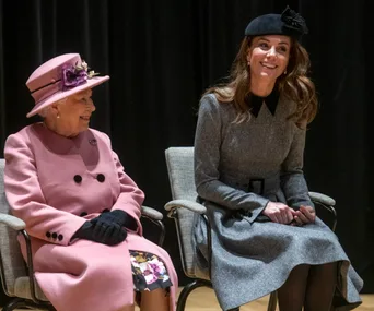 the queen and kate middleton at Kings College London