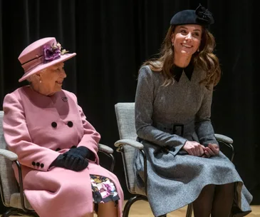 the queen and kate middleton at Kings College London