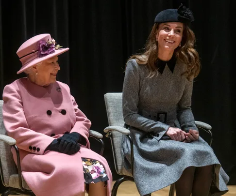 the queen and kate middleton at Kings College London