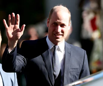 Prince William waves as he leaves the Al Noor mosque in Christchurch