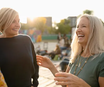 mature woman laughing