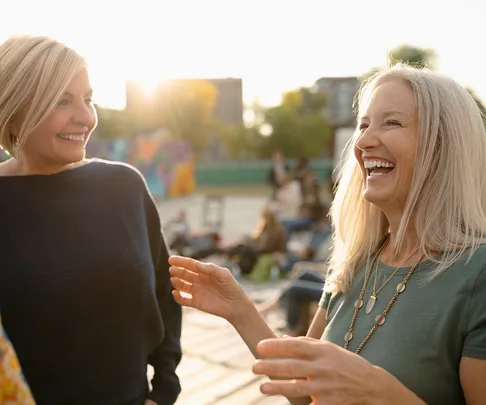 mature woman laughing