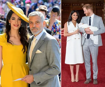 amal and george clooney and meghan markle prince harry and archie