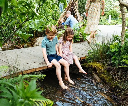 prince george and princess charlotte back to nature garden