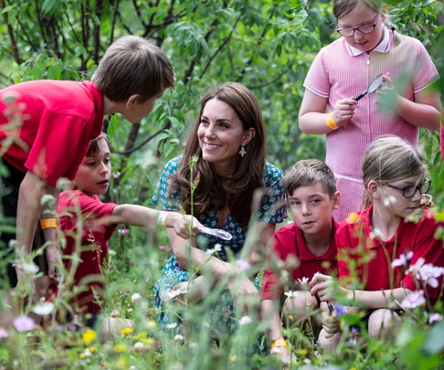 kate middleton in the garden with children