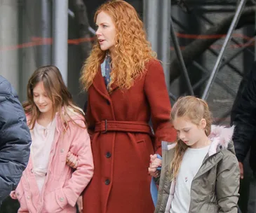 Nicole Kidman with daughters Sunday Rose and Faith