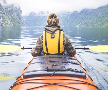 Kayaking in mountains