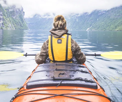 Kayaking in mountains