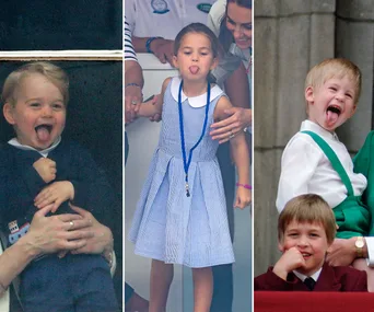 royal sticking out their tongues