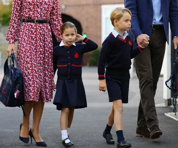 See Princess Charlotte looking cute as a button as she heads to her first day of school