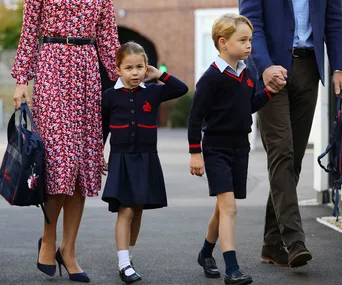 See Princess Charlotte looking cute as a button as she heads to her first day of school