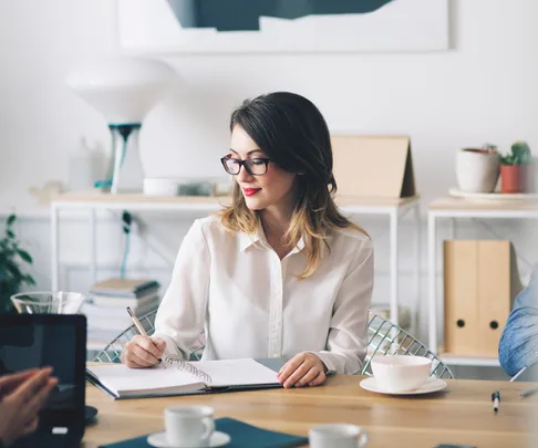woman working in an office