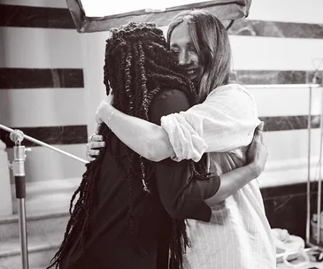 meghan markle clothing collection photoshoot hug