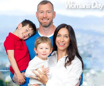 Paul Wood, Mary-Ann Moller and sons