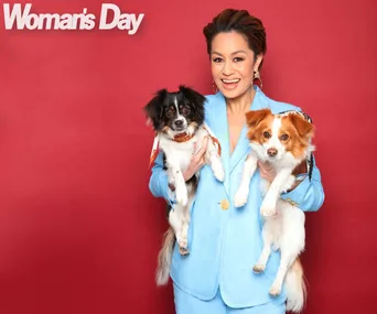 Teuila Blakely pet dogs Missy and Melo