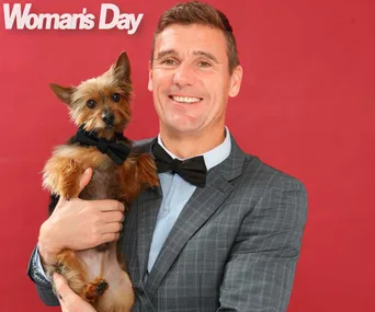 Celebrities and their pets: Dominic Harvey and Sydney silkie Kanye