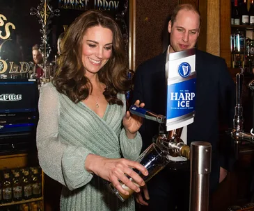 kate middleton pours beer