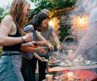 friends enjoying summer bbq