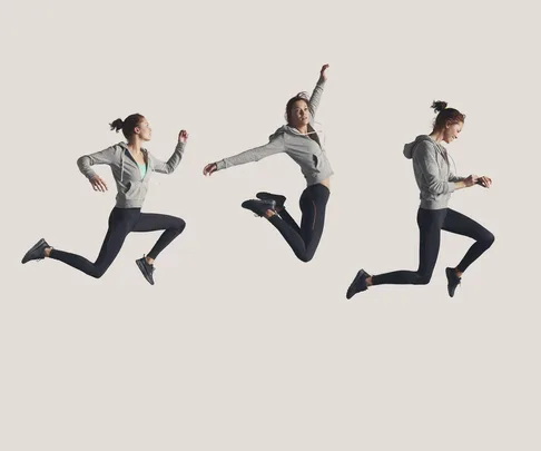 Woman jumping in air cardio