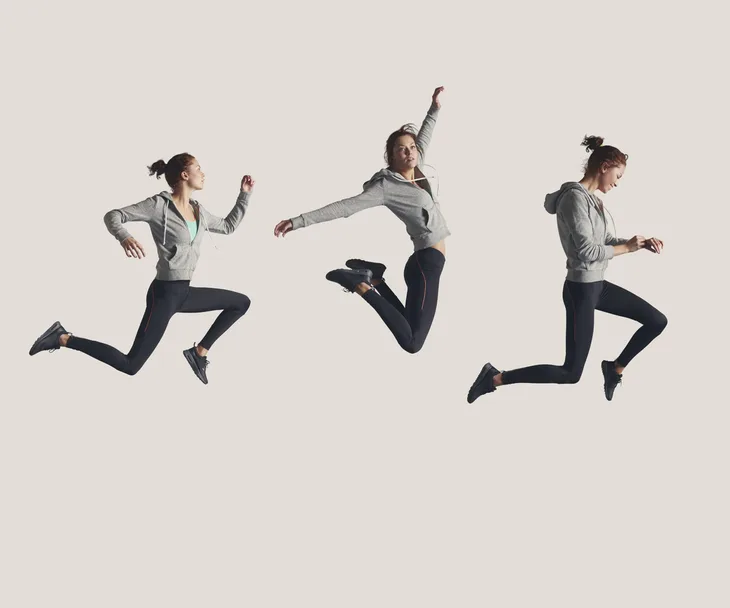 Woman jumping in air cardio