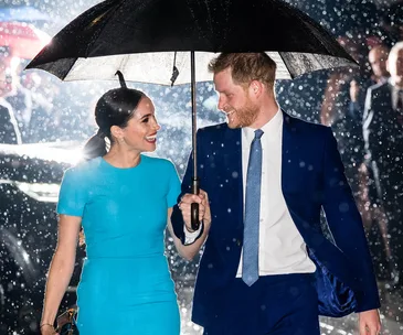 meghan markle prince harry rain 