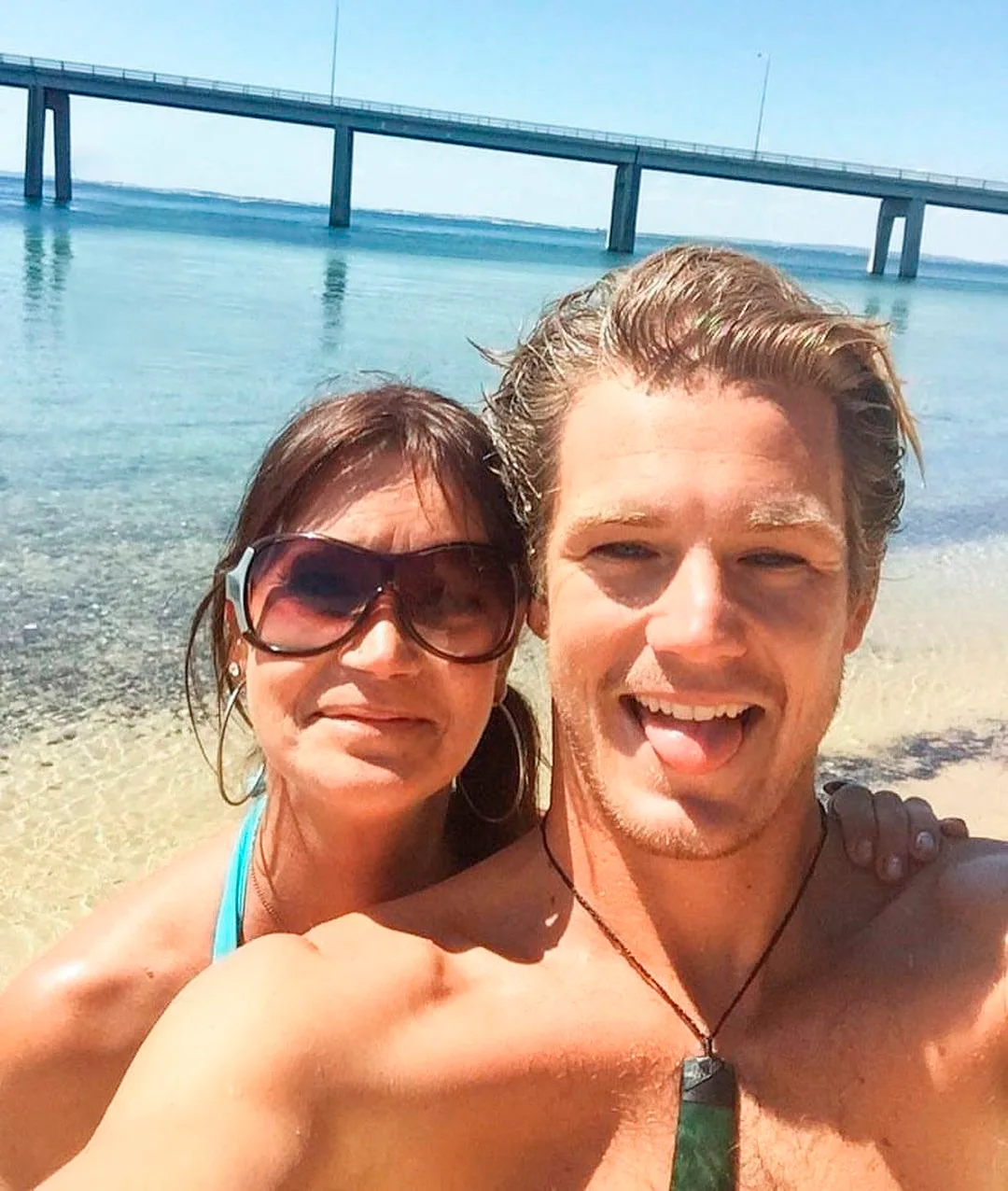 Billy Stairmand and wife Liana on the beach