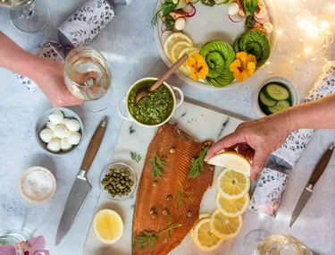 Salmon platter & festive wreath