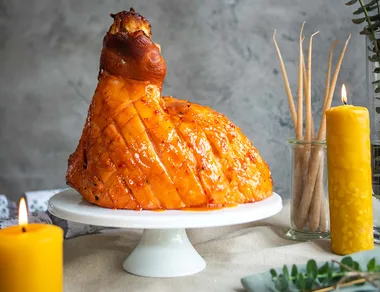 Sweet and sour glazed Christmas ham