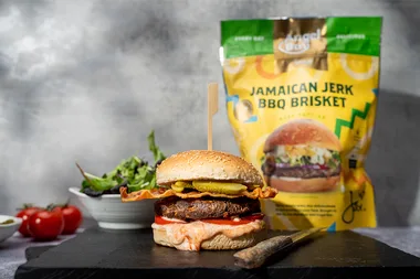 Jamaican jerk brisket burger