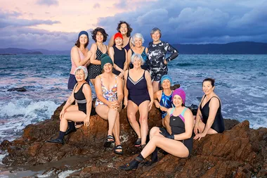 Beach babes’ daring dips