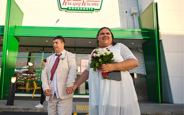 Doughnuts and a drive-through ‘The wedding of our dreams’