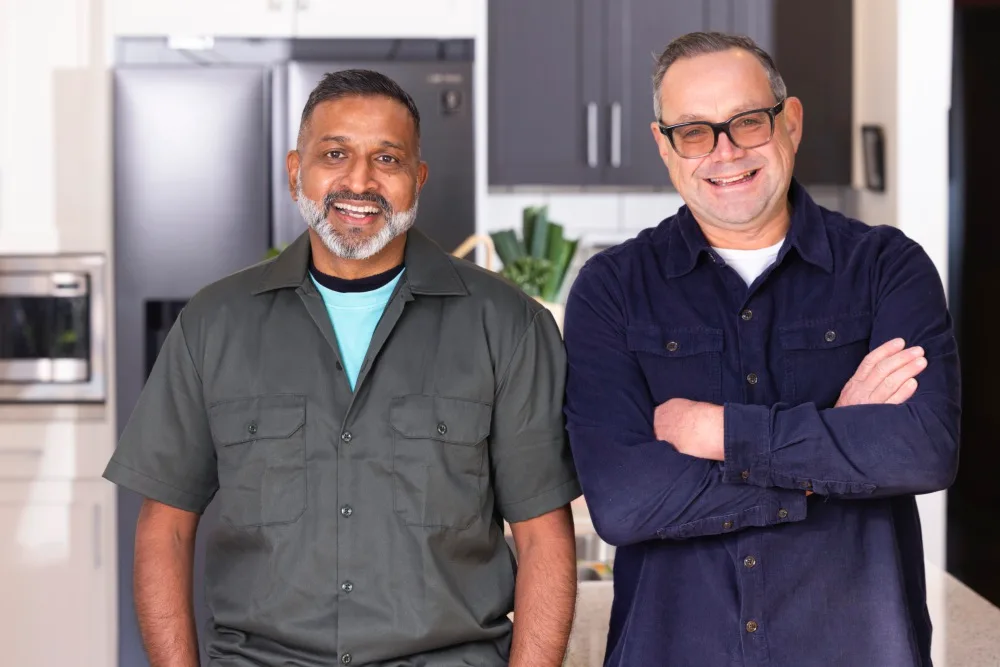 ganesh raj and eat well for less co-host michael van de elzen