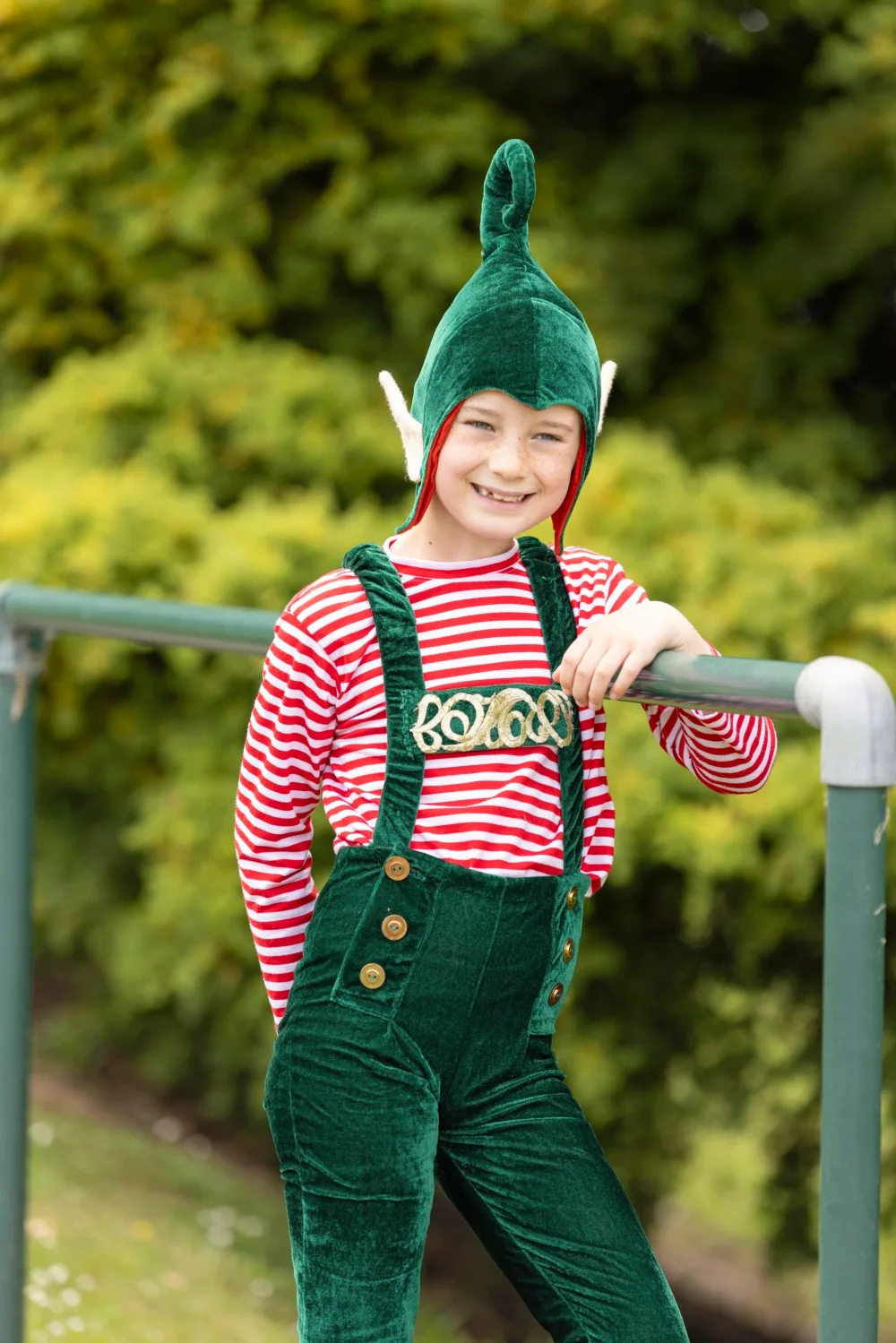Parker in his Christmas elf costume
